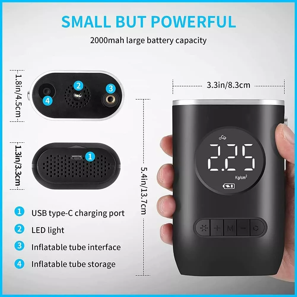 Compresor De Aire De Bomba inalambrico - "Infla Todo en Segundos: El Mini Compresor Portátil que Nunca te Deja Varado" 🚀