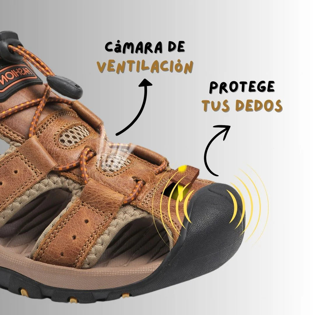 Sandalia Ortopédica Confort [ANTIDESLIZANTE] CON PUNTA Reforzada